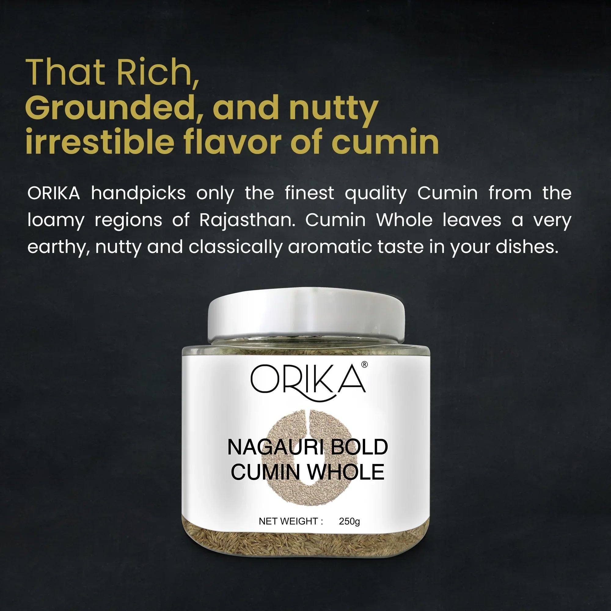 Orika Nagauri Bold Cumin Whole Combo, Pack of 2, 250gm/each - Orika Spices India