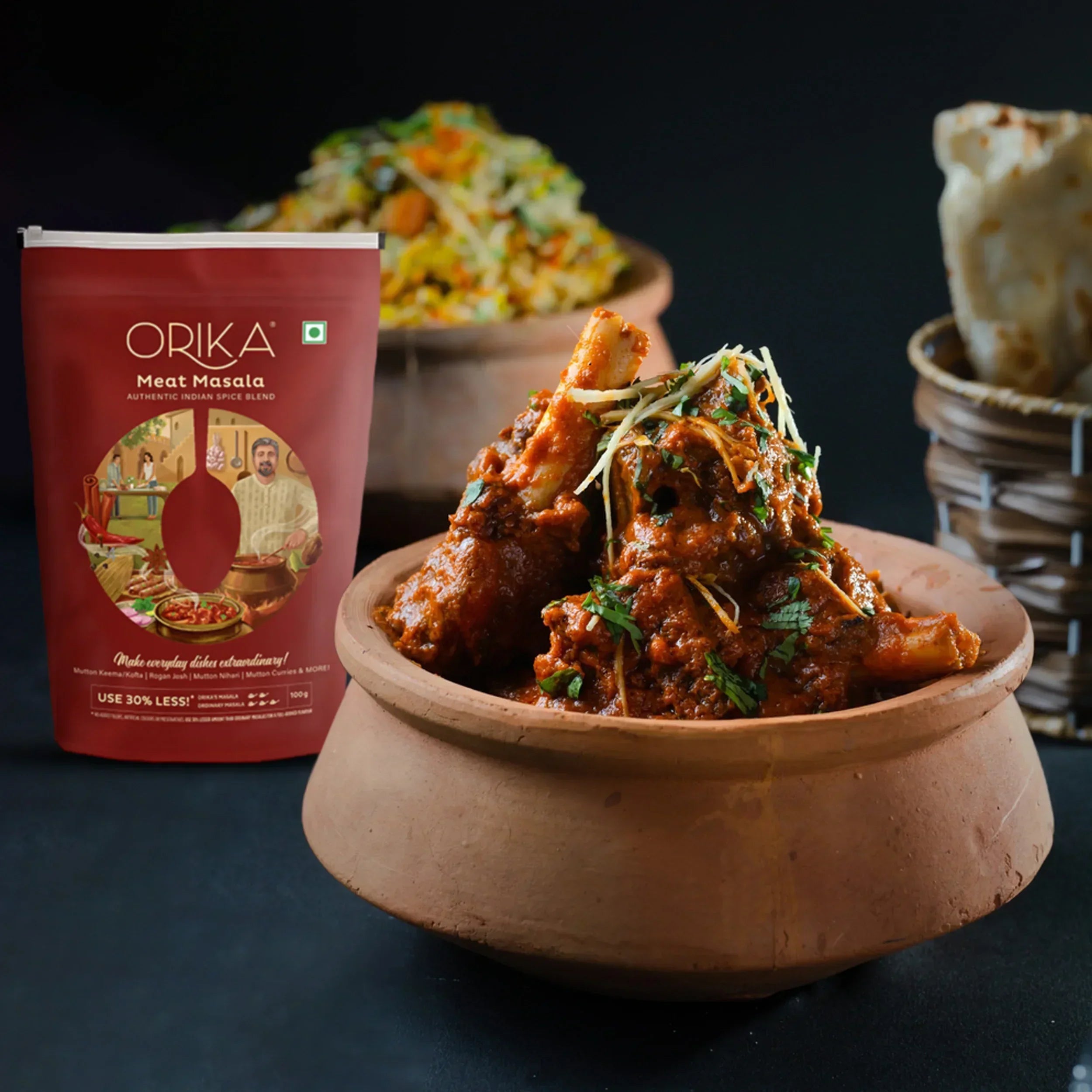 Orika Non Veg Delight Combo, Chicken Masala, Meat Masala, Garam Masala (Pack of 3, 100gms each) - Orika Spices India