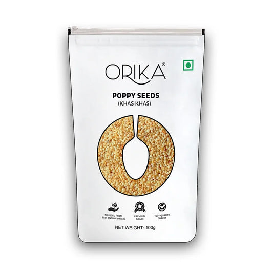 Orika Poppy Seeds (Khas Khas) | Unpolished & Cleaned White Khas Khas for Indian Cooking, Sweets & Curries – 100g Pouch - Orika Spices India