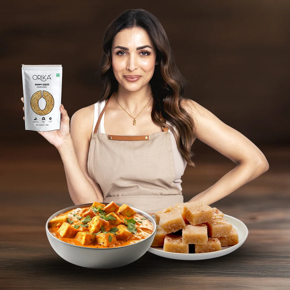 Orika Poppy Seeds (Khas Khas) | Unpolished & Cleaned White Khas Khas for Indian Cooking, Sweets & Curries – 100g Pouch - Orika Spices India