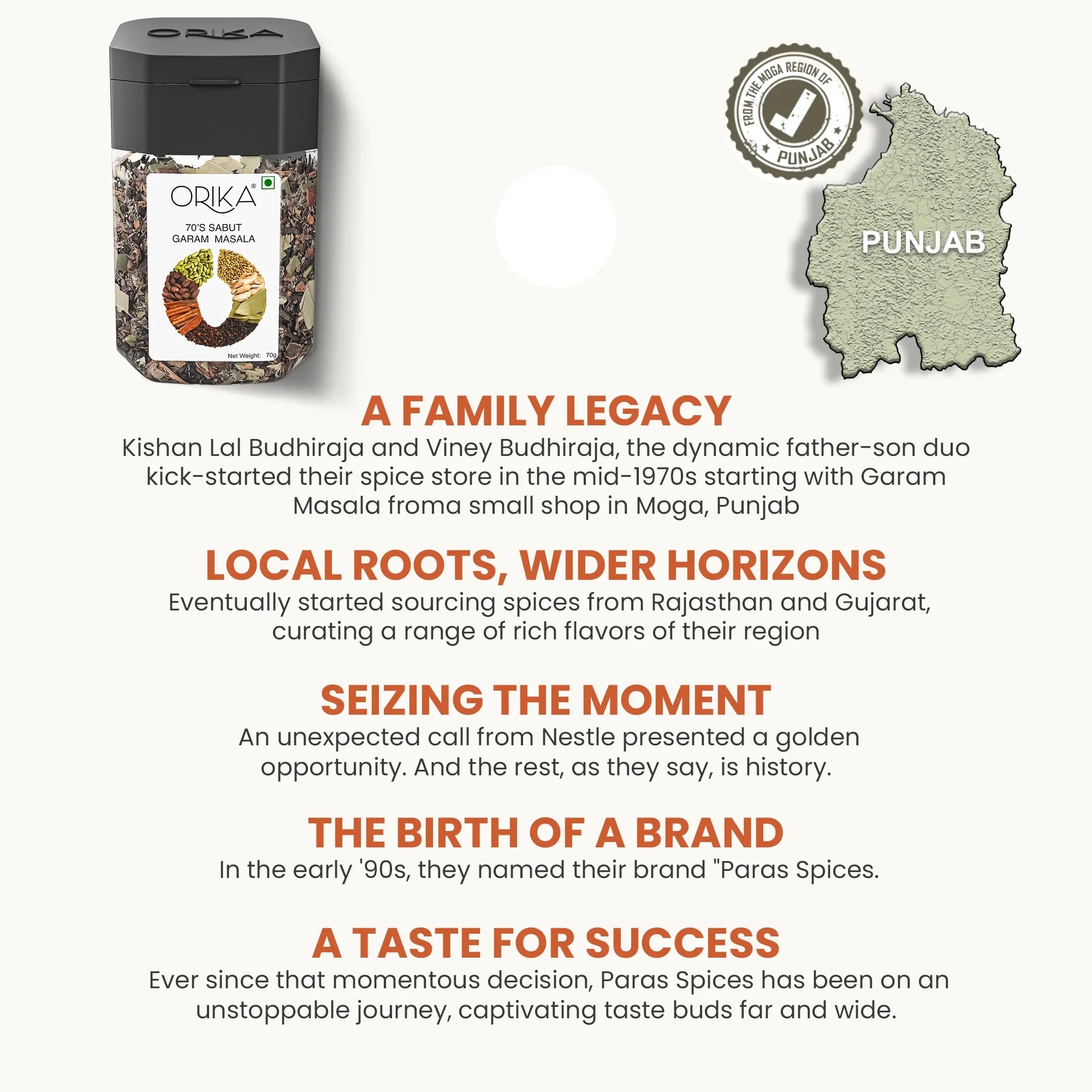 Orika's 70's Sabut Garam Masala, 70g - Orika Spices India