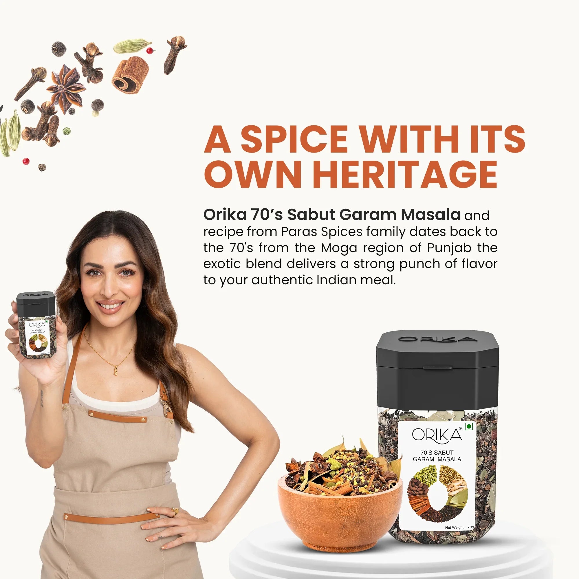 Orika's 70's Sabut Garam Masala, 70g - Orika Spices India