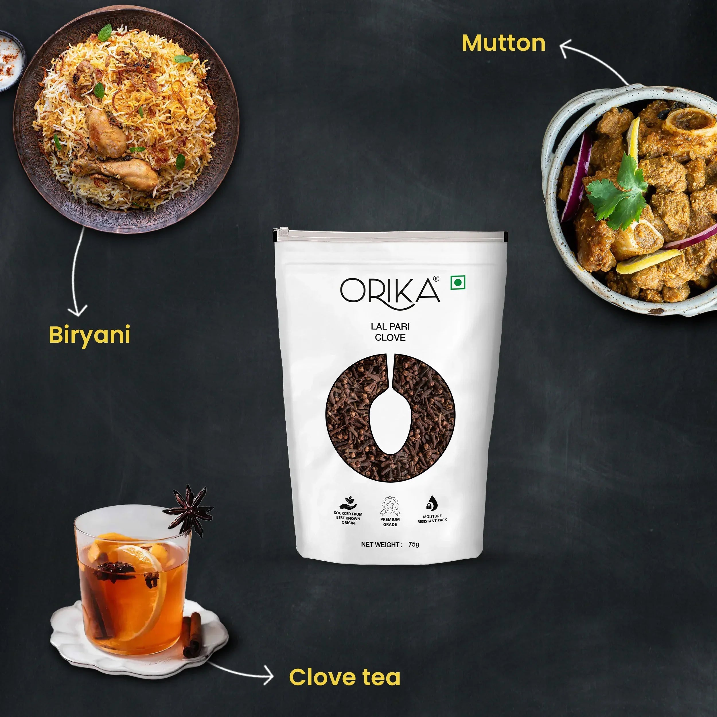 Orika's Lal Pari Clove Whole, 75g - Orika Spices India