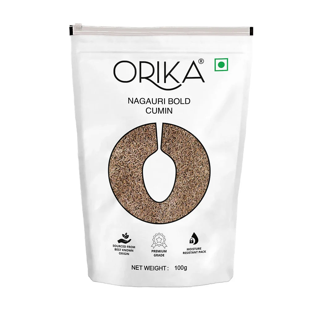 Orika's Nagauri Bold Cumin whole, 100g - Orika Spices India