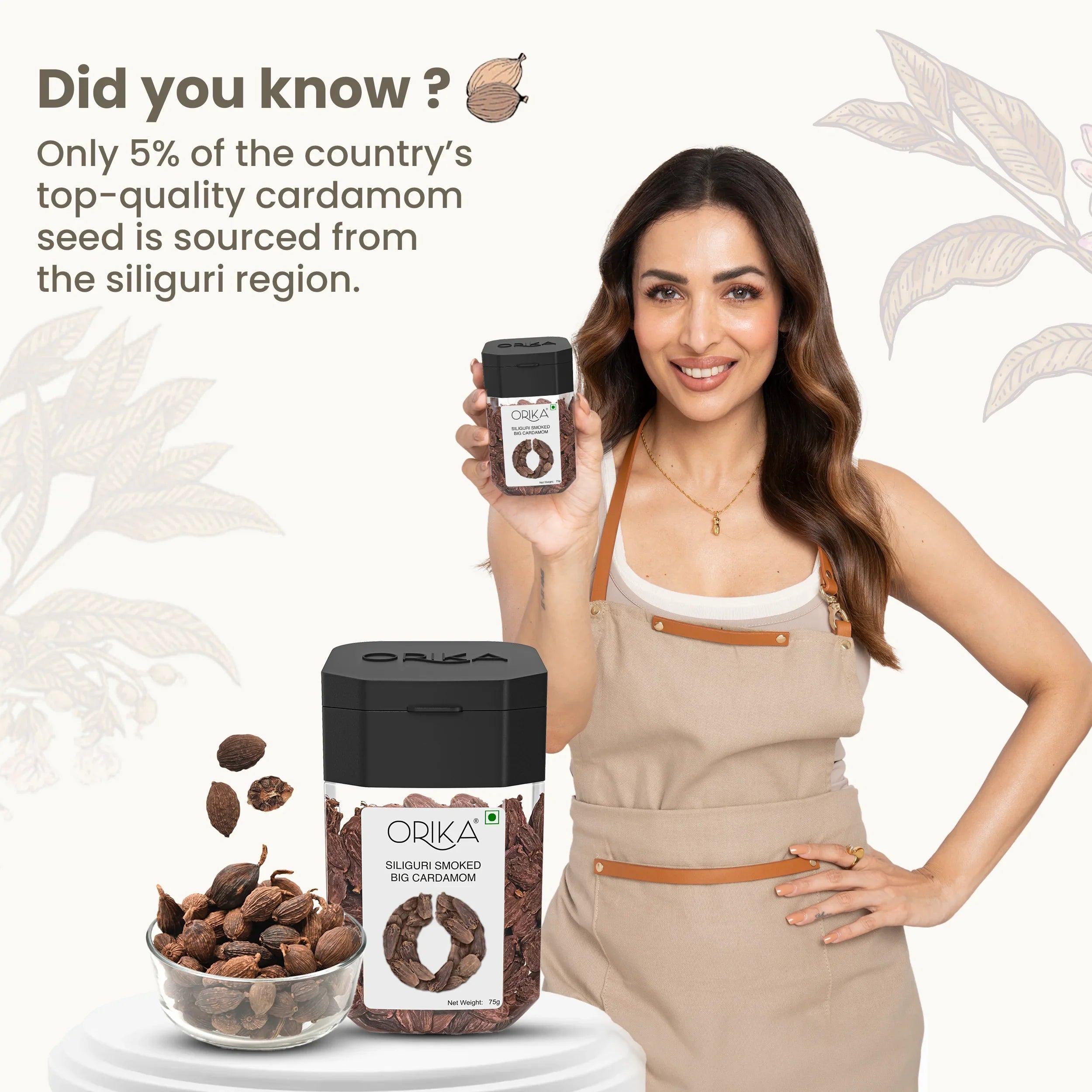 Orika's Siliguri Smoked Big Cardamom,60g - Orika Spices India