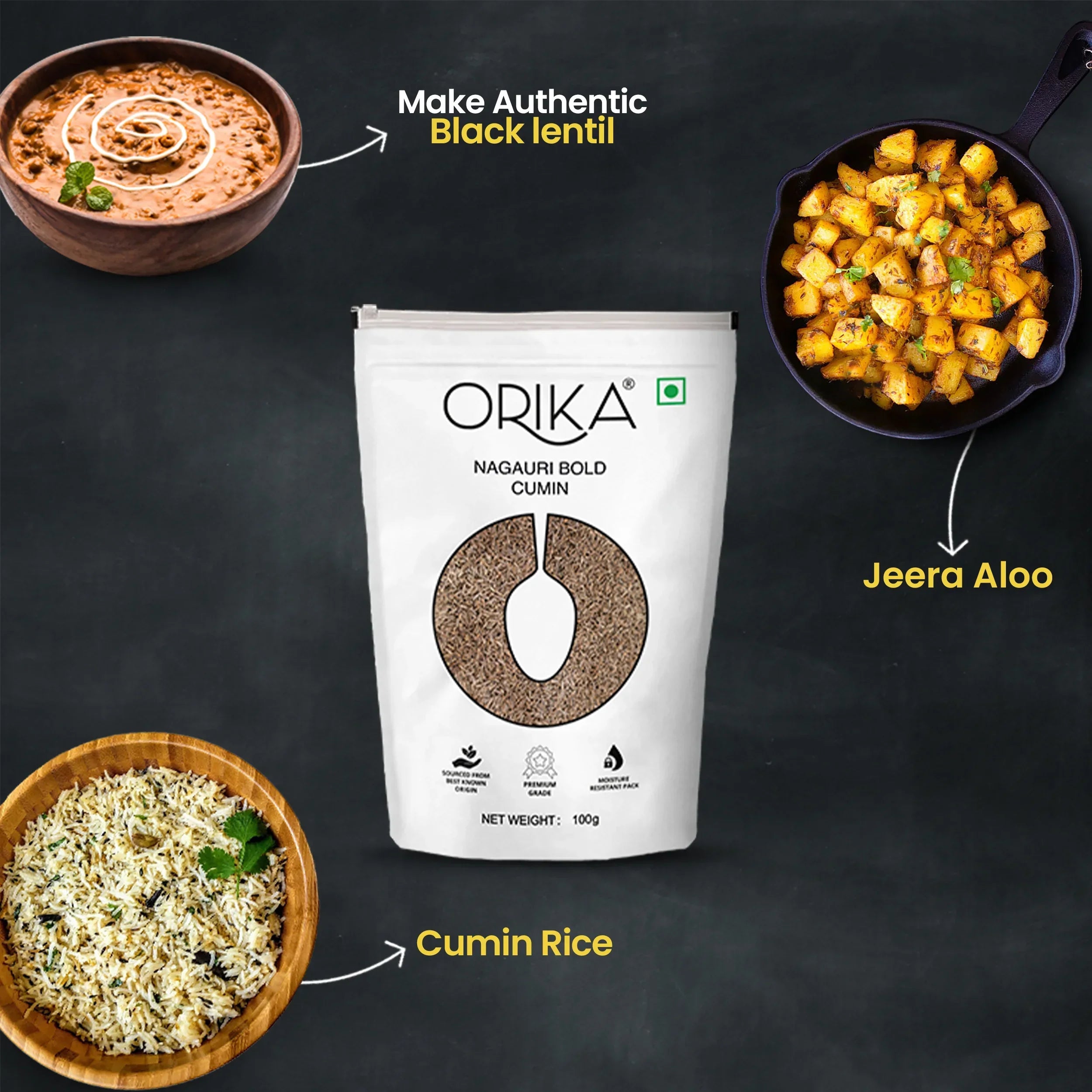 Orika Sabut Masala Combo, Pack of 3, 100g/each - Orika Spices India