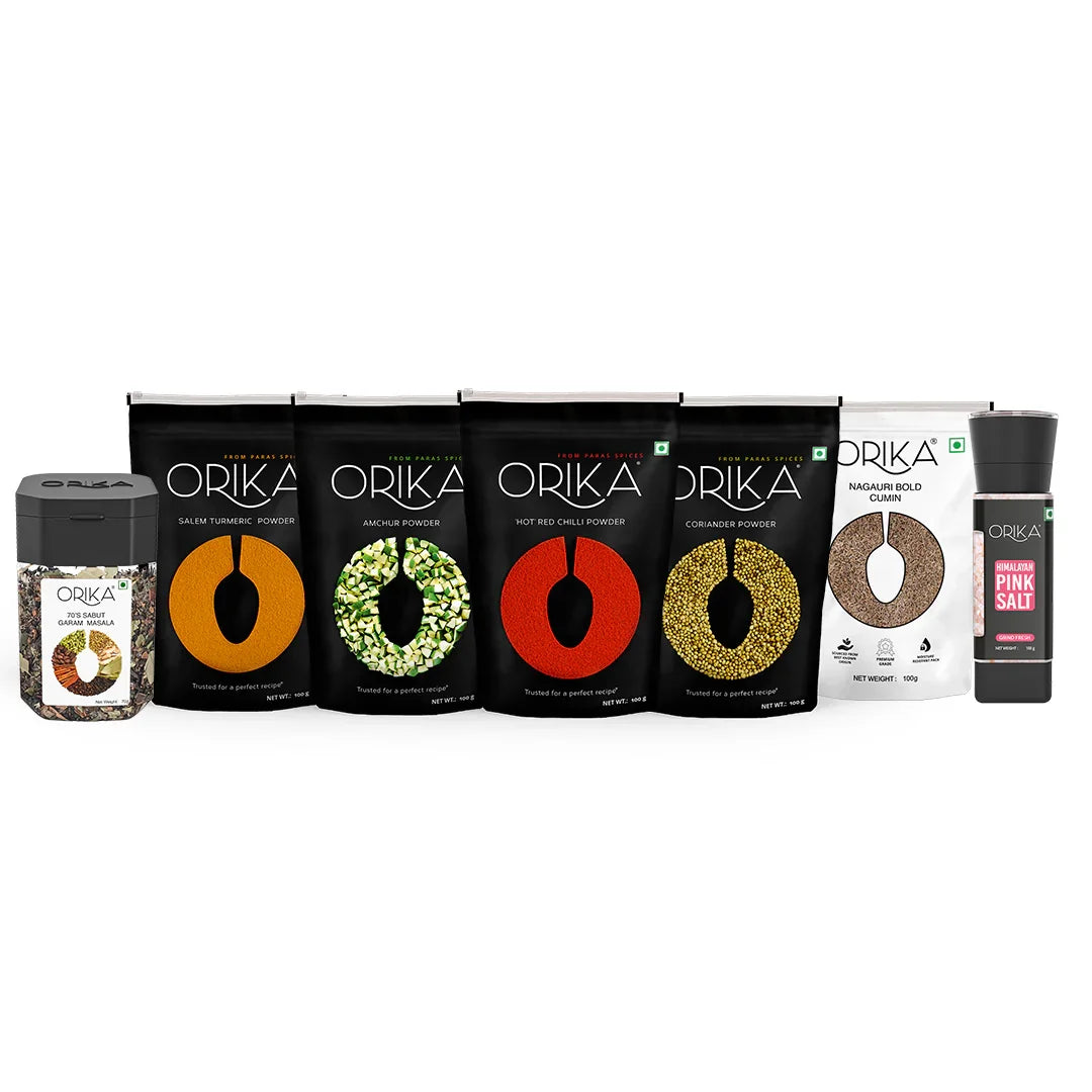 Spice Sensation Combo: 7 Essential Indian Flavors in One Pack - Orika Spices India