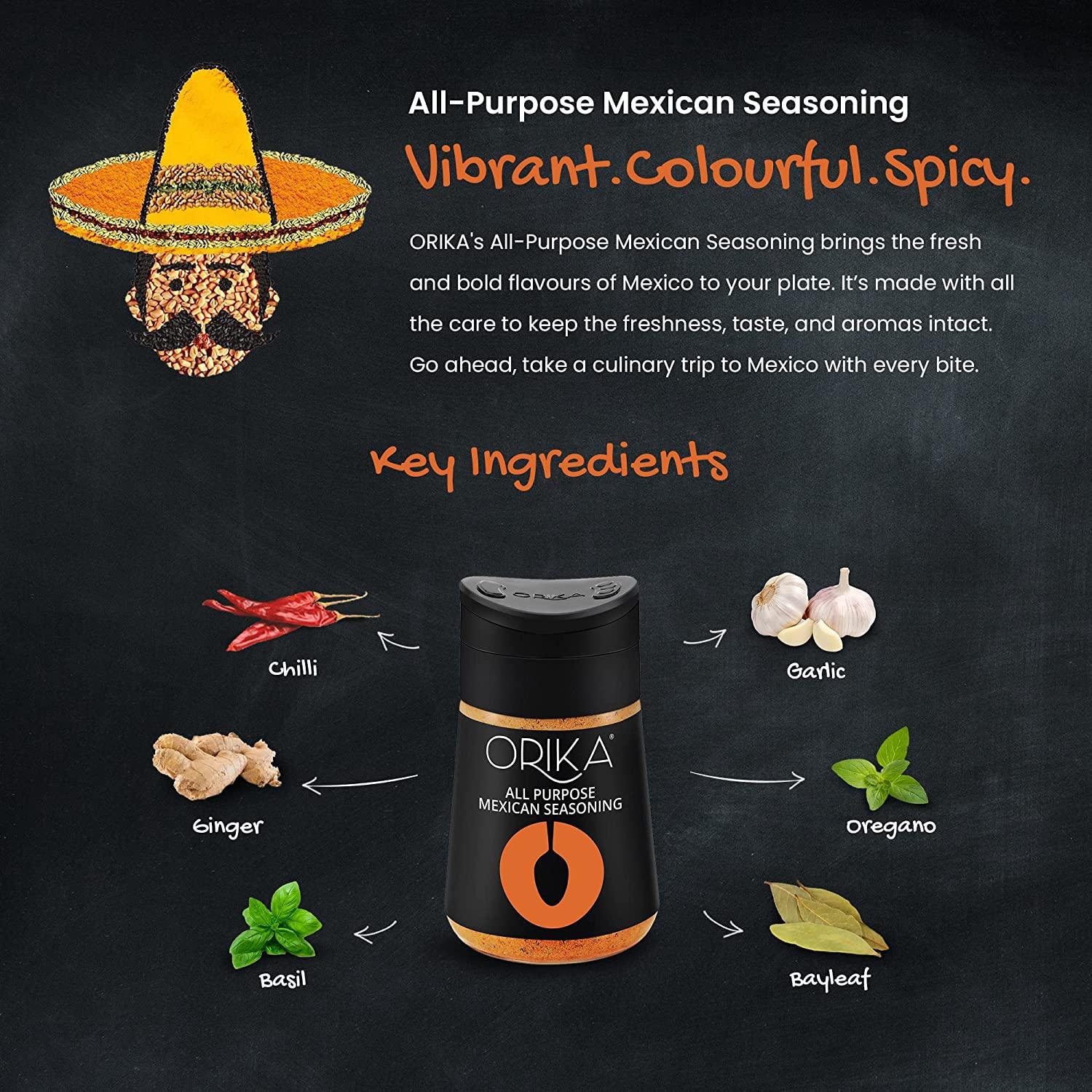 Table Sprinkler Combo (Chat Masala + Turkish Oregano + All Purpose Mexican Seasoning) (Pack of 3) - Orika Spices India