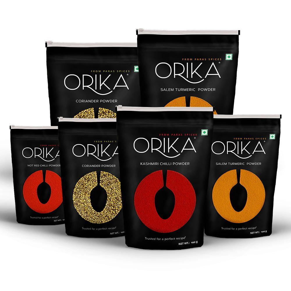 Orika Basic Spice Combo (Pack of 6, 100gm each) - Orika Spices India