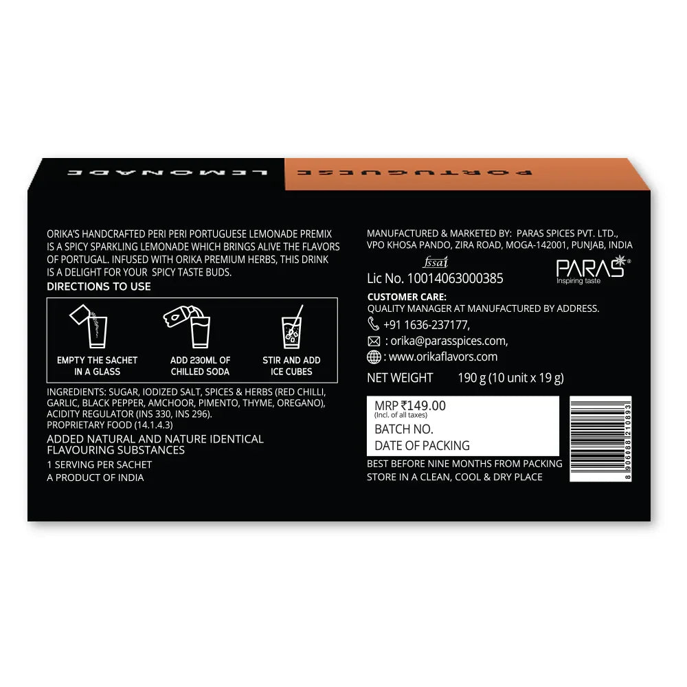 Orika Herbilicious Lemonade Combo(Portuguese & Jaljeera ), Pack of 2 - Orika Spices India