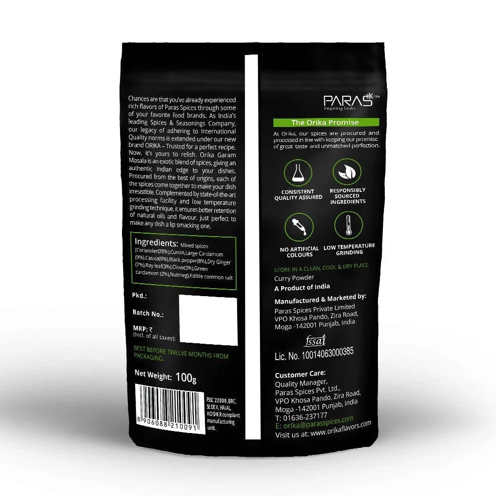 Orika Indian Delicacy combo Sambhar Masala, Pav Bhaji Masala, Garam Masala (Pack of 3, 100gms each) - Orika Spices India