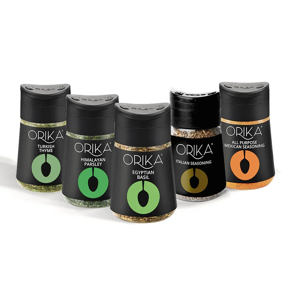 Orika Multipurpose Seasoning Combo (Italian Seasoning + Himalayan Parsley + All Purpose Mexican Seasoning + Egyptian Basil + Turkish Thyme) - Orika Spices India